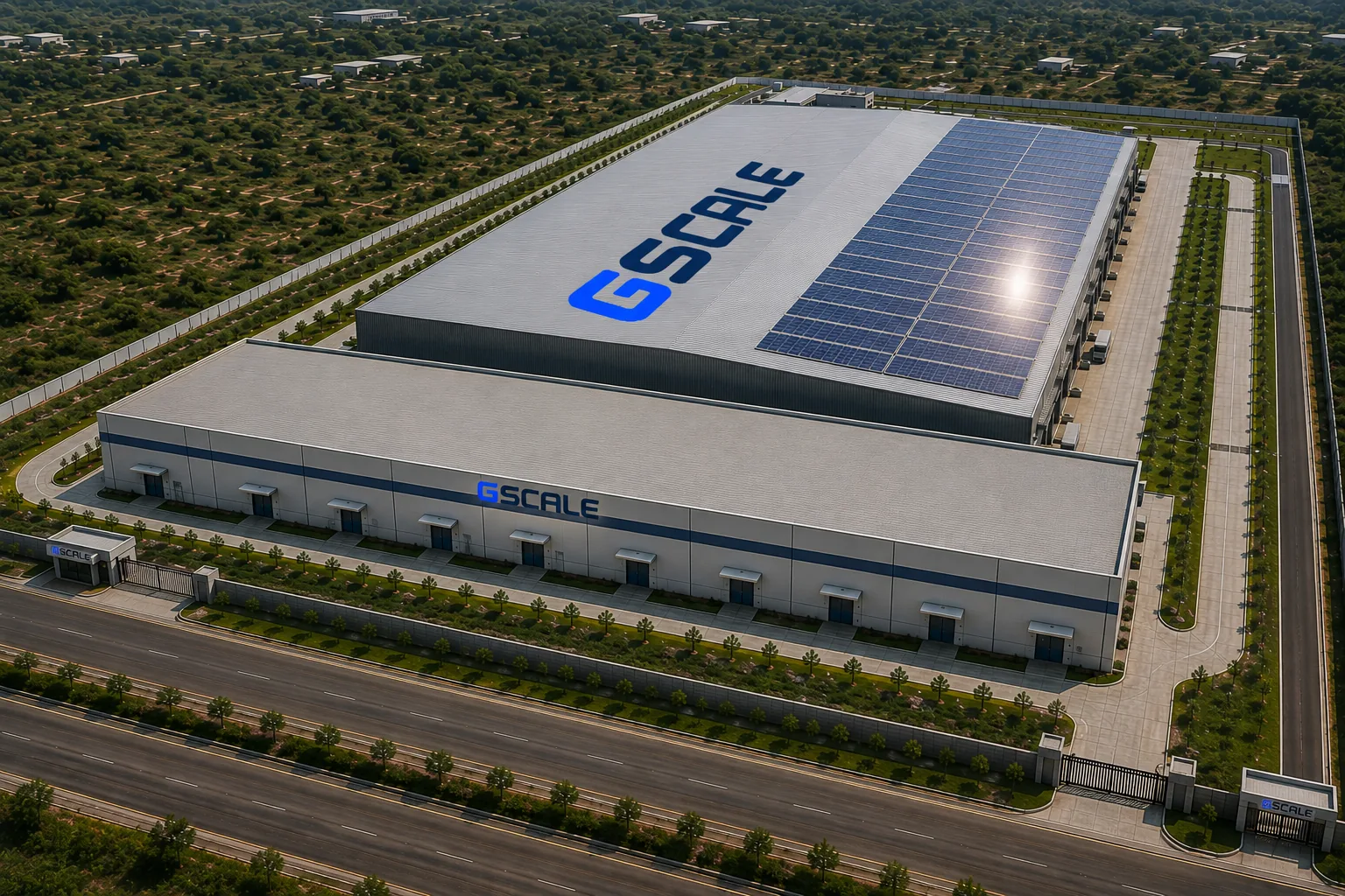 Aerial view of the GScale Energy factory