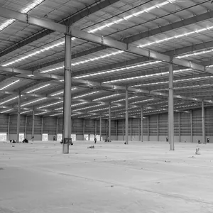 Factory construction progress — interior bay